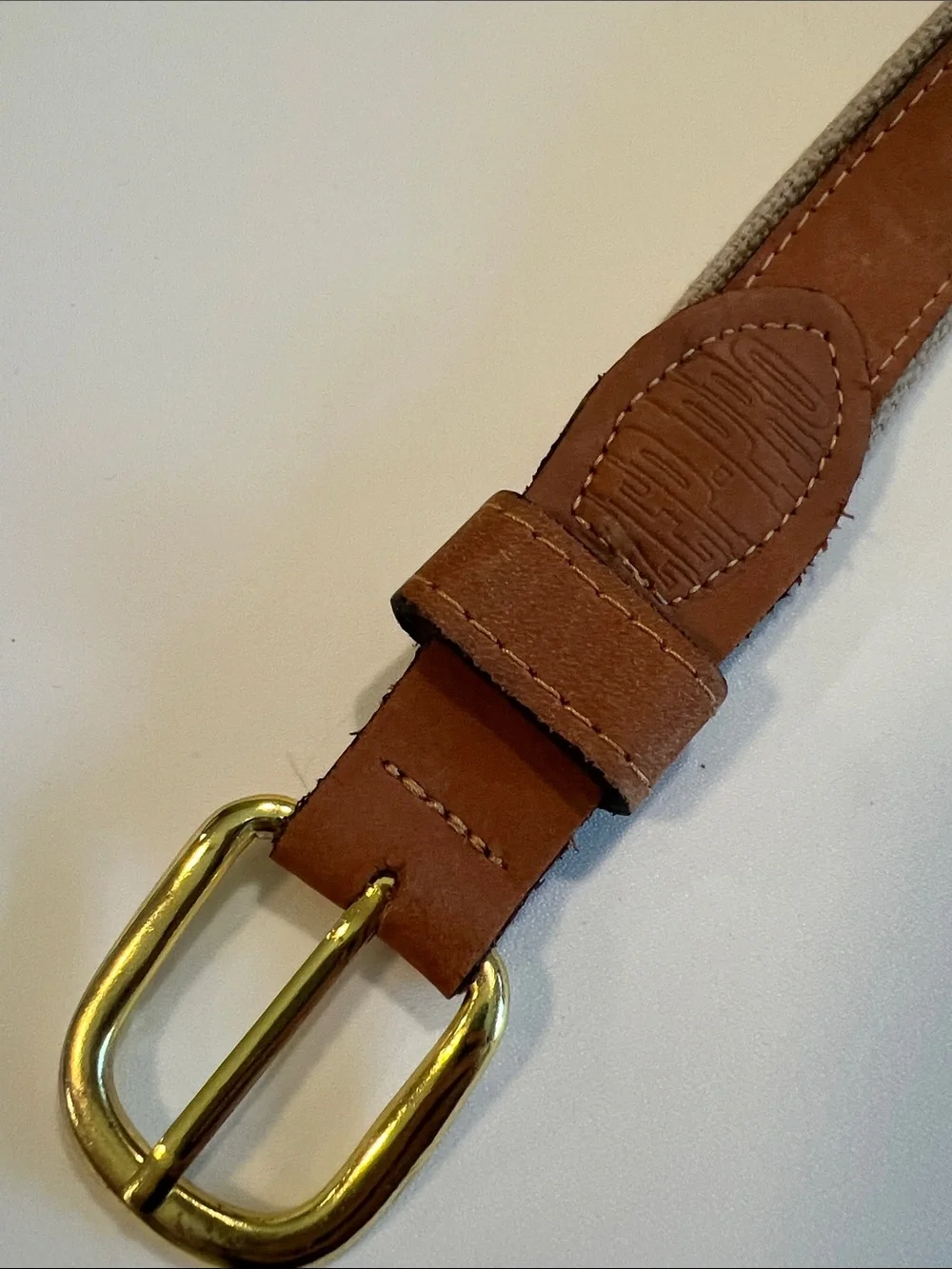 Husker - Leather, Knit Canvas Men's Belt, embroidered
